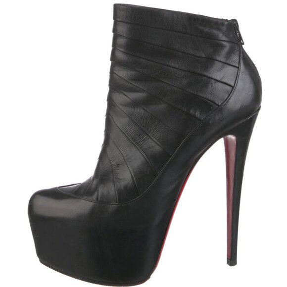 Christina Louboutin Daf Style Platform Leather Booty - Picture 1 of 5